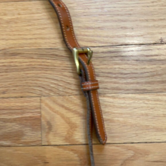 Vtg. Dooney & Bourke Pebble Leather Crossbody Bag Purse Taupe Brown Footed READ - Picture 6 of 10